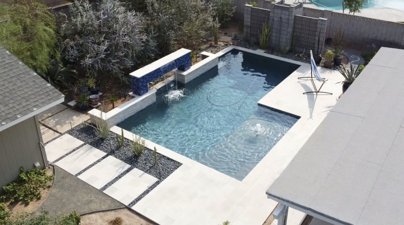 One-time deep pool cleaning service for modern pool in Placentia, CA